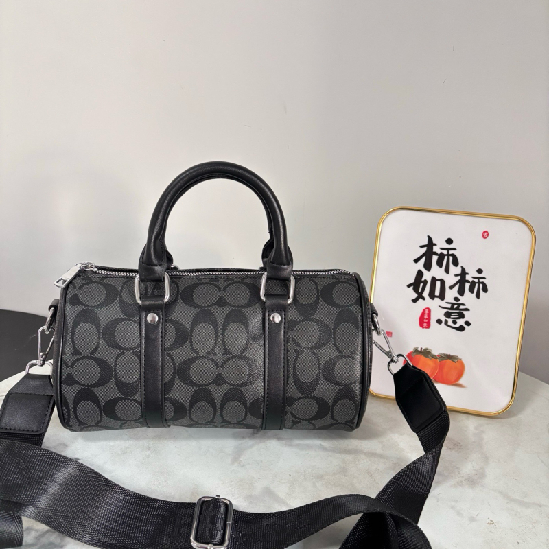 Ženska crossbody torbica s cilindričnim oblikom, PU materijal, zatvarač, poliesterska podstava, unutarnji džepovi za telefon i dokumente