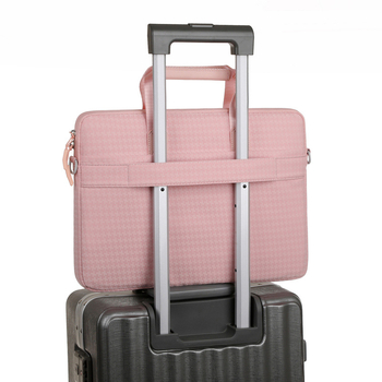 Torba za laptop s uzorkom houndstooth, crossbody remenom, prozračan Oxford materijal, podstava poliester, jesen 2025