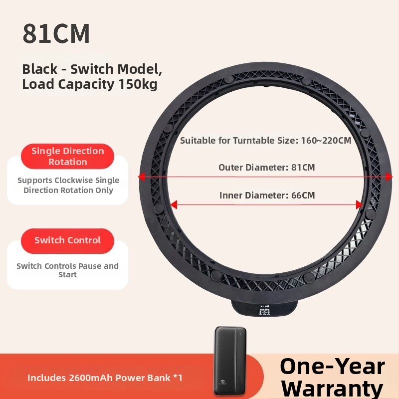 Elektromos forgó alap étkezőasztalhoz, érintéses vezérléssel és vezeték nélküli forgással (Anyag: műanyag; Márka: Haidis; Modell Nip-154; Termék kódja: Wpl265; Tömeg: 5 kg)