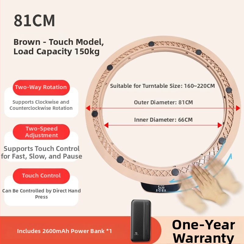 Elektromos forgó alap étkezőasztalhoz, érintéses vezérléssel és vezeték nélküli forgással (Anyag: műanyag; Márka: Haidis; Modell Nip-154; Termék kódja: Wpl265; Tömeg: 5 kg)