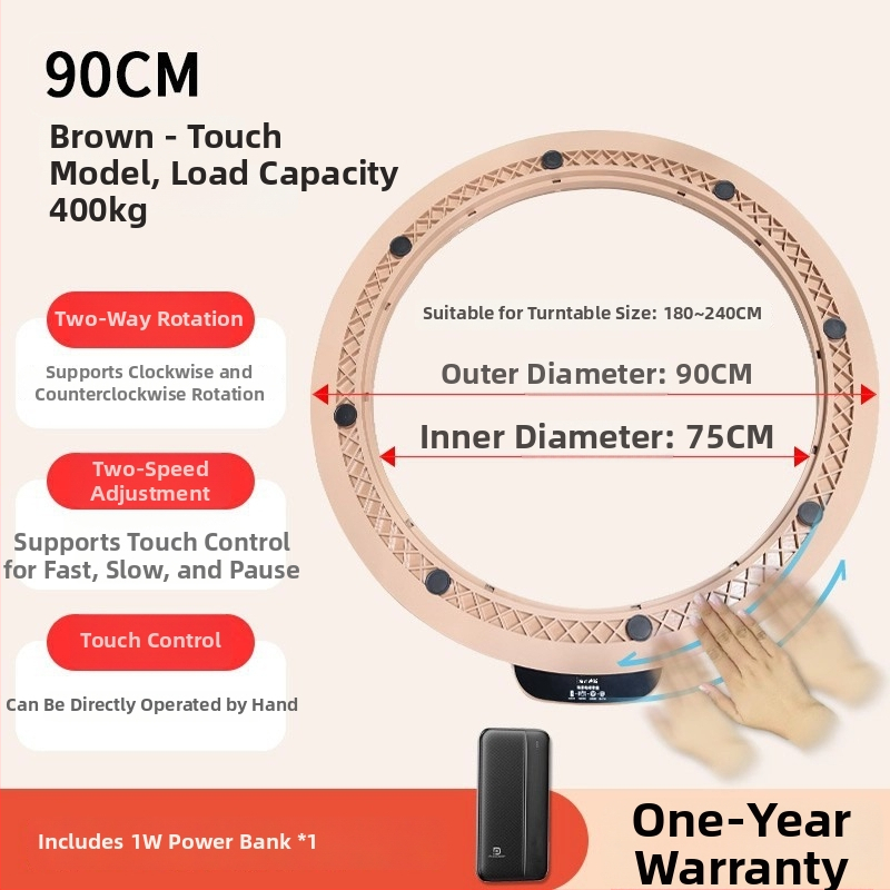 Elektromos forgó alap étkezőasztalhoz, érintéses vezérléssel és vezeték nélküli forgással (Anyag: műanyag; Márka: Haidis; Modell Nip-154; Termék kódja: Wpl265; Tömeg: 5 kg)