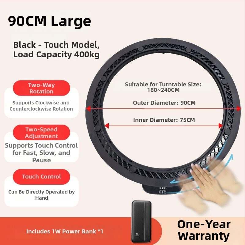 Elektromos forgó alap étkezőasztalhoz, érintéses vezérléssel és vezeték nélküli forgással (Anyag: műanyag; Márka: Haidis; Modell Nip-154; Termék kódja: Wpl265; Tömeg: 5 kg)