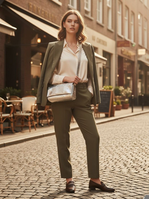 Ženska crossbody torba, europsko-američki retro stil, PU koža, vertikalno kvadratni oblik, zatvaranje preklopom