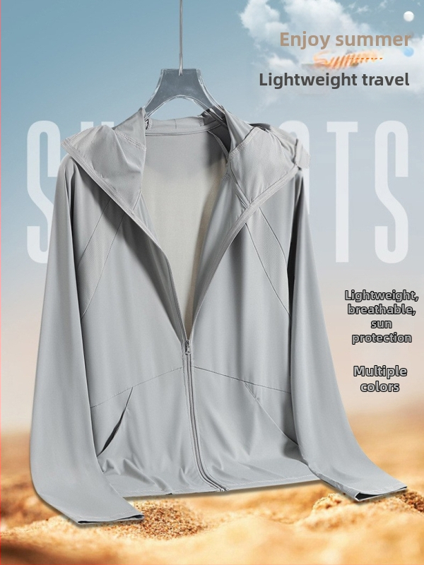 Unisex vanjska windbreaker jakna s kapuljačom, UPF50+ zaštita od sunca, lagana, prozračna, otporna na vjetar