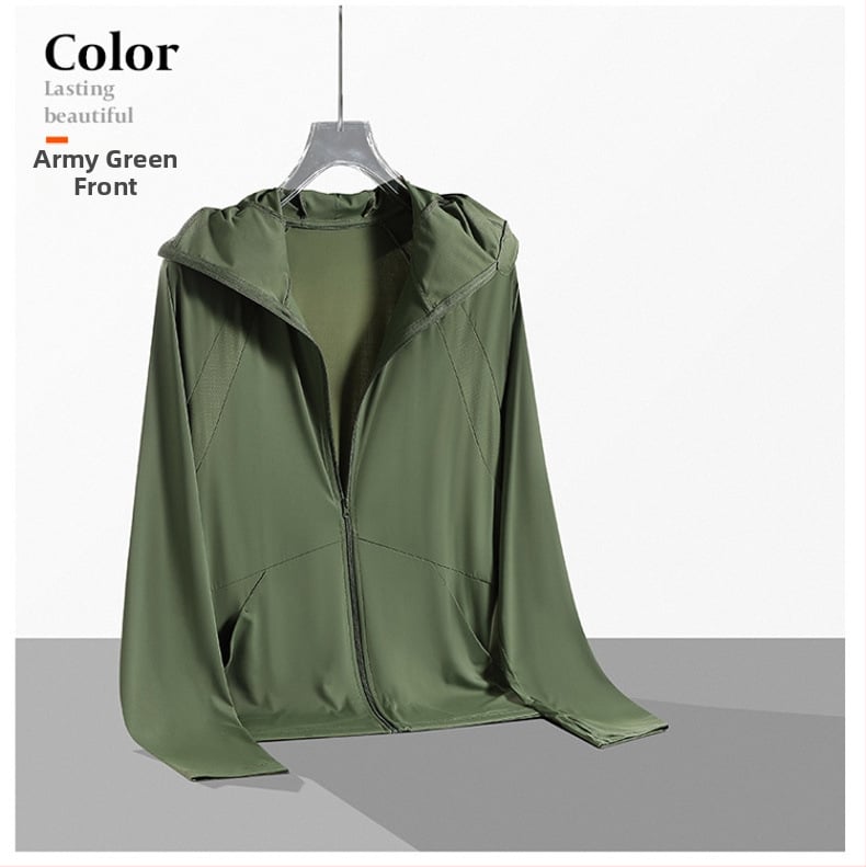Unisex vanjska windbreaker jakna s kapuljačom, UPF50+ zaštita od sunca, lagana, prozračna, otporna na vjetar