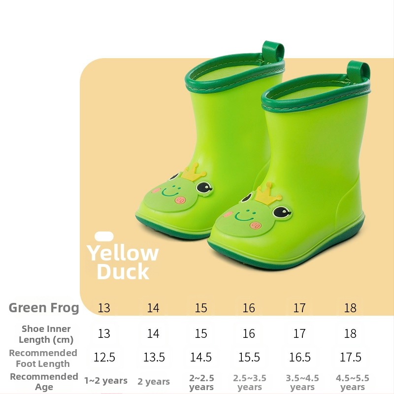 Dječje kišne čizme, serija Crazy Animal City, gornji dio od PVC-a, crtani uzorak, nizak potpetica 1–3 cm