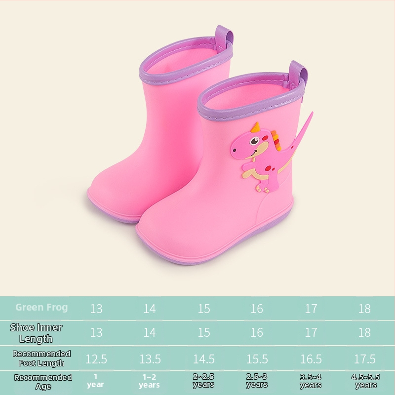 Dječje kišne čizme, serija Crazy Animal City, gornji dio od PVC-a, crtani uzorak, nizak potpetica 1–3 cm