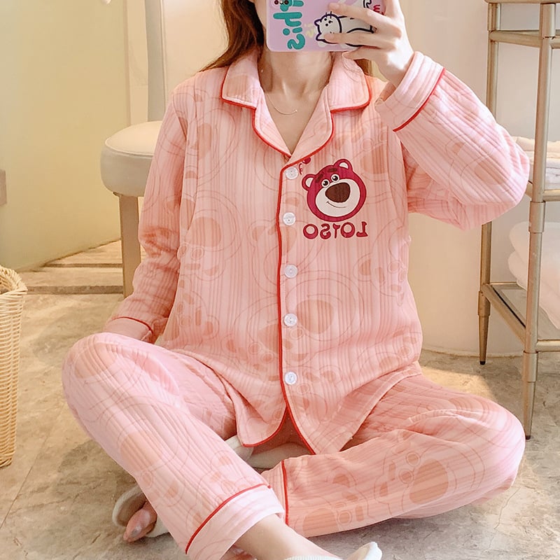 Μαιευτικό σετ πιζάμα με cardigan – Air Cotton, γιακάς πέτο, μακριά μανίκια, βαρύ ύφασμα 251–300 g/m², βαμβάκι 90–95%