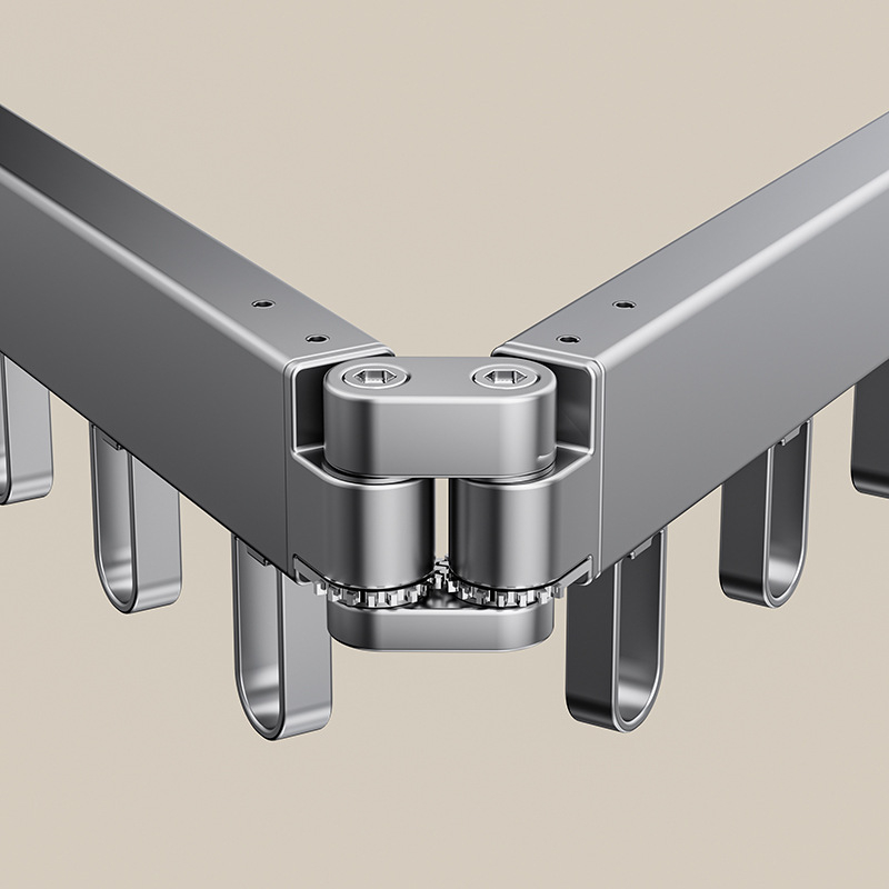 Телескопичен сгъваем сушилен прът, алуминиева сплав, модерен минималистичен стил, за баня и балкон