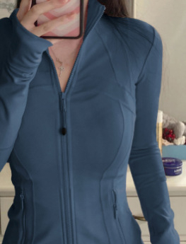 Jachetă de yoga slim-fit, cu mânecă lungă, fermoar, UPF30+ protecție solară