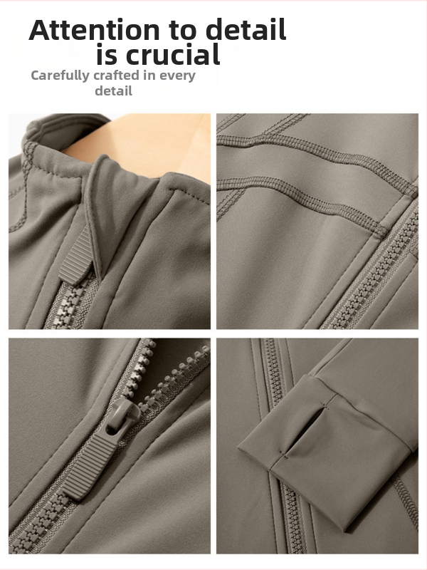 Йога горно облекло, прилепващо, дълъг ръкав, цип, UPF30+ слънцезащита