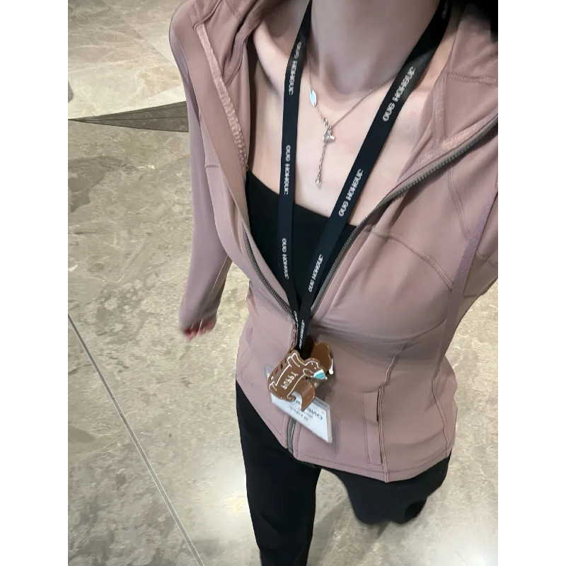 Jachetă de yoga slim-fit, cu mânecă lungă, fermoar, UPF30+ protecție solară