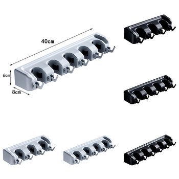 Държач за метла и моп за баня, пластмасова закачалка, клип за моп, стенен държач, модерен стил