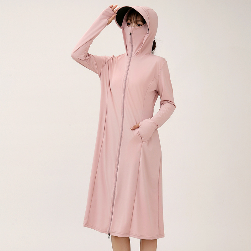 Γυναικεία μπλούζα UV προστασίας, μακριά για καλοκαίρι, ύφασμα πολυεστέρα, περιεκτικότητα 81–95%, απλός μακρύς σχεδιασμός, καλοκαίρι 2025