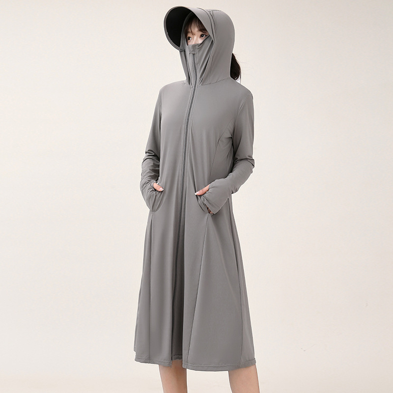 Γυναικεία μπλούζα UV προστασίας, μακριά για καλοκαίρι, ύφασμα πολυεστέρα, περιεκτικότητα 81–95%, απλός μακρύς σχεδιασμός, καλοκαίρι 2025