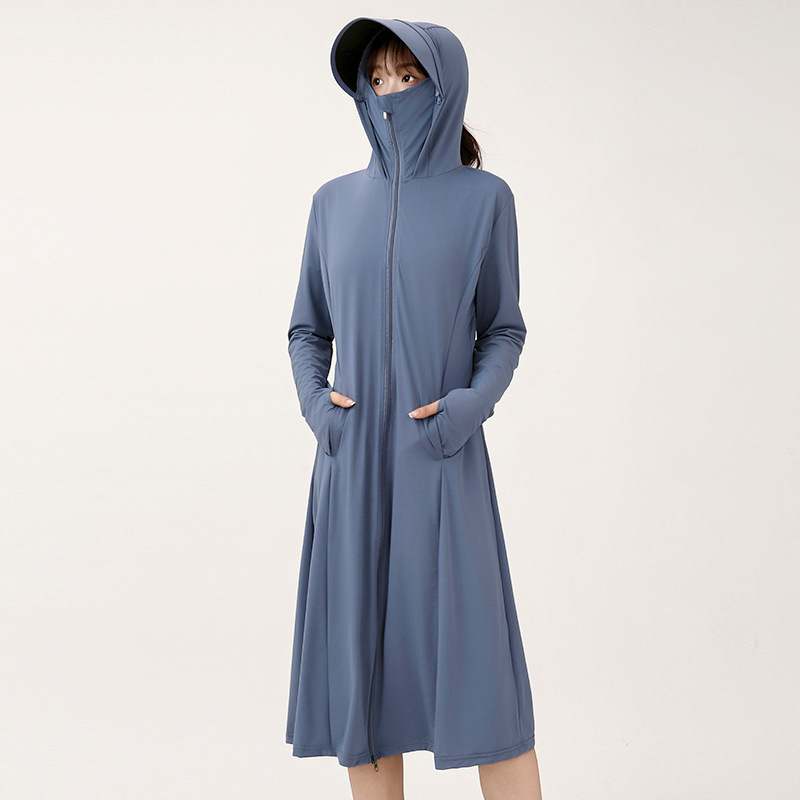 Γυναικεία μπλούζα UV προστασίας, μακριά για καλοκαίρι, ύφασμα πολυεστέρα, περιεκτικότητα 81–95%, απλός μακρύς σχεδιασμός, καλοκαίρι 2025