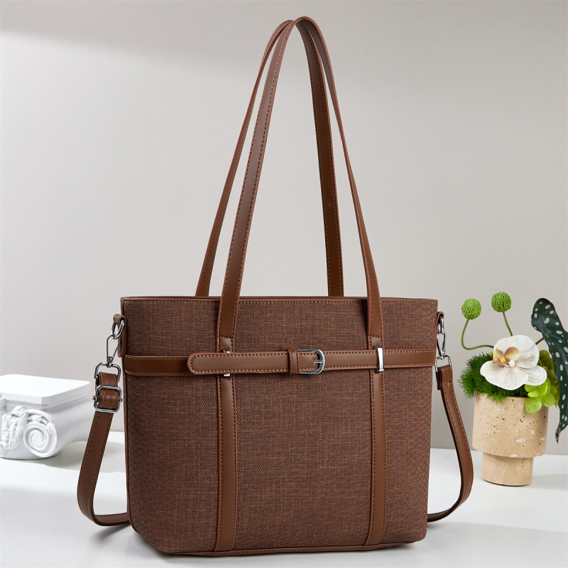 PU kanta torba, velika kapaciteta, vertikalnog kvadratnog oblika, zatvaranje na zip, laminirani džep s zipom, jedna naramenica — jesen 2025