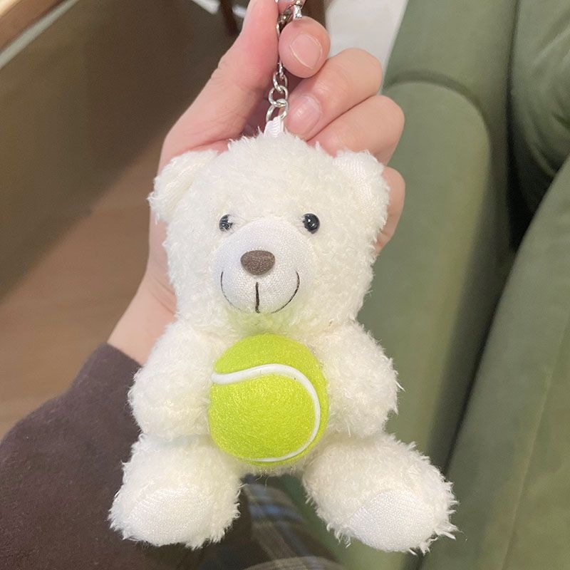 Hongchao plišani medvjedić u karikaturnom stilu s tenis motivom, privjesak za školske torbe