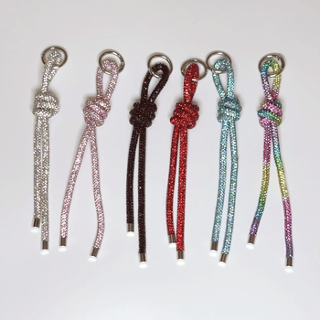 Висулка за чанта: диамантени вплетени висулки – въже и синджир, от Rhinestone кристали, урбан минималистичен стил
