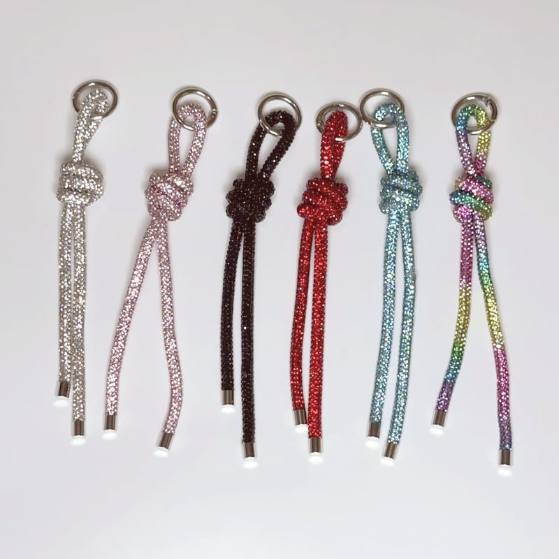 Висулка за чанта: диамантени вплетени висулки – въже и синджир, от Rhinestone кристали, урбан минималистичен стил