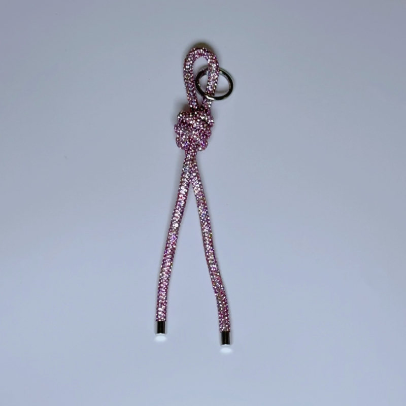 Висулка за чанта: диамантени вплетени висулки – въже и синджир, от Rhinestone кристали, урбан минималистичен стил