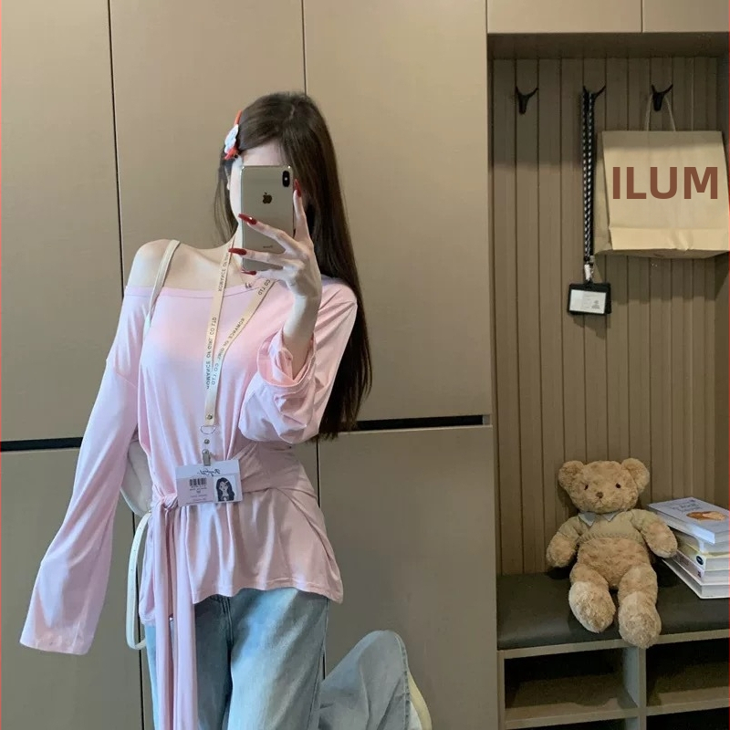 Bluza de protecție solară din poliester, UPF50+, croială lejeră, mâneci lungi, lungime medie