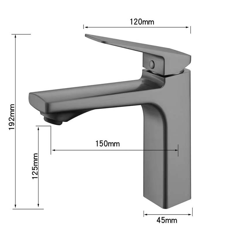 Meďová kúpeľňová batéria pre umývadlo, pod doskou, miešacia batéria, keramický diskový ventil
