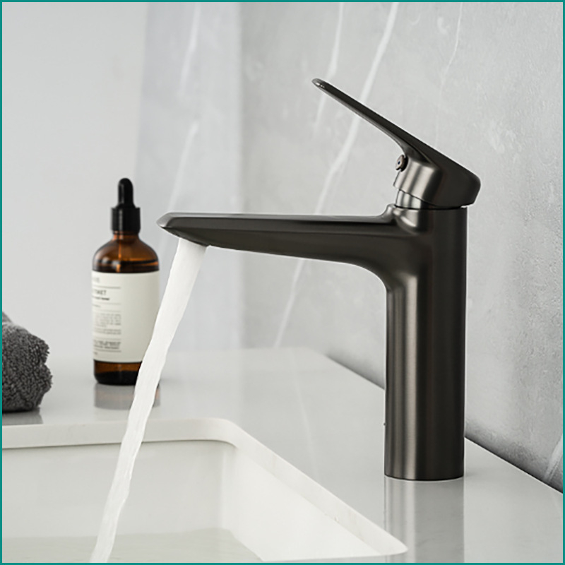 Meďová kúpeľňová batéria pre umývadlo, pod doskou, miešacia batéria, keramický diskový ventil