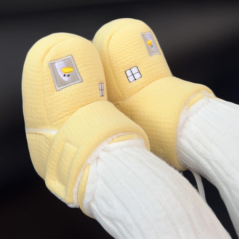 Βρεφικά υφασμάτινα παπούτσια με μαλακή σόλα, επένδυση φλίς, ζεστά, unisex, για 6-12 μηνών