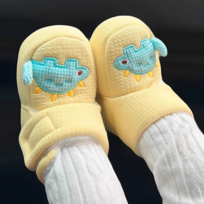 Βρεφικά υφασμάτινα παπούτσια με μαλακή σόλα, επένδυση φλίς, ζεστά, unisex, για 6-12 μηνών