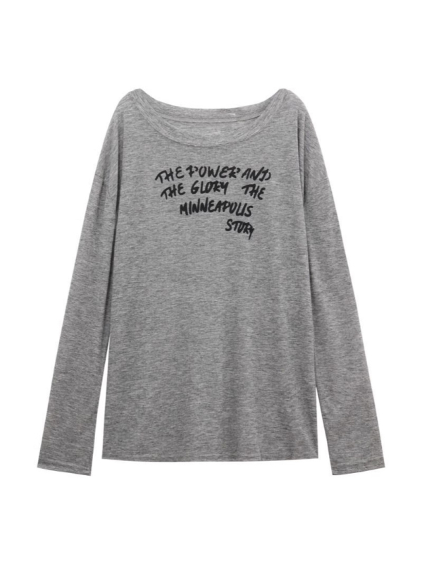 Tricou lejer cu mâneci lungi, imprimare cu litere, protecție solară UPF40+, poliester/spandex cu fir Tencel, ultra-subțire