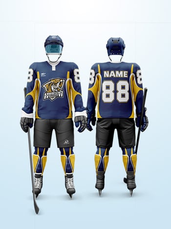 Σετ χόκεϊ επί πάγου με μεταξοτυπία, ελεύθερη γραμμή με μακριά μανίκια, προσωπικός σχεδιασμός, για προπονήσεις και αγώνες, 100% πολυεστέρας