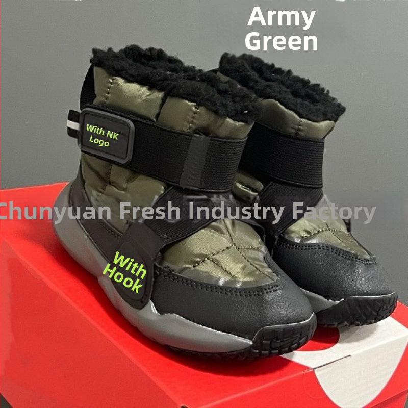 Детски високи зимни обувки за сняг, подплатени с флис, унисекс, подметка от пяна, удебелена изолация