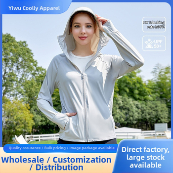 Bluza feminină cu protecție solară din nylon, senzație răcoroasă, croială slim, mâneci lungi, subțire și respirabilă, UPF50+, stil Harajuku