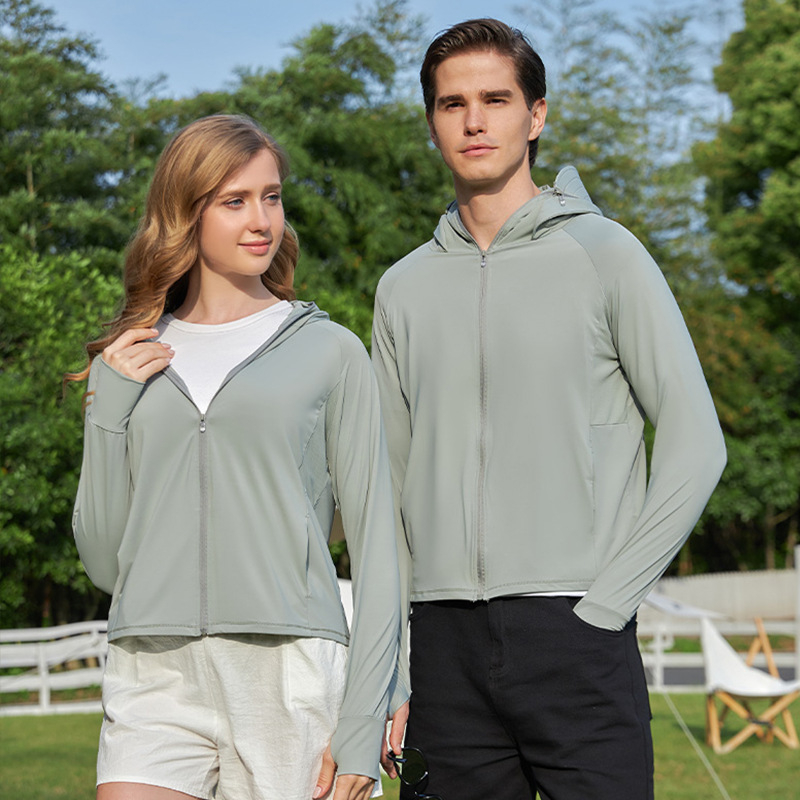 Bluza feminină cu protecție solară din nylon, senzație răcoroasă, croială slim, mâneci lungi, subțire și respirabilă, UPF50+, stil Harajuku