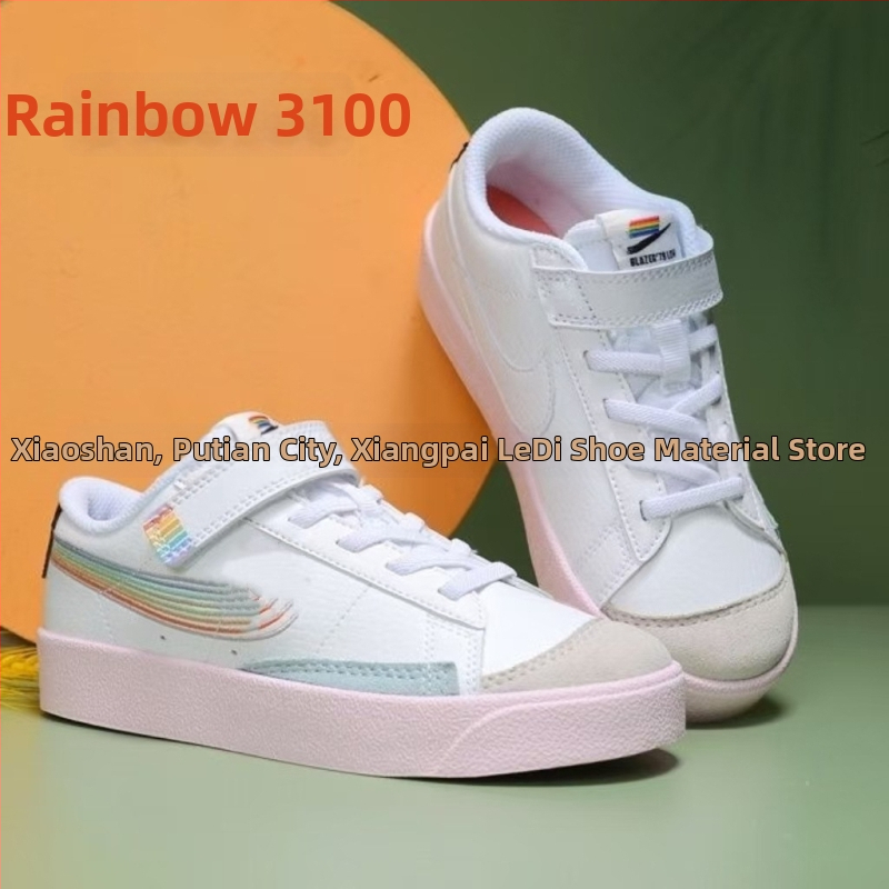 NK Trailblazer Graffiti Gyerekeknek Velcro Cipő - alacsony felső rész, bőr felsőrész, bőr talp, Velcro-zár, mindennapi sportcipő