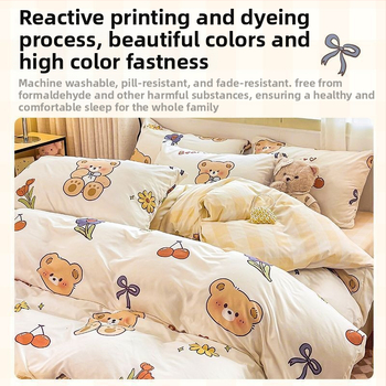 Sunny Day set lenjerie de pat, patru piese, poliester, desen animat, imprimare reactiva