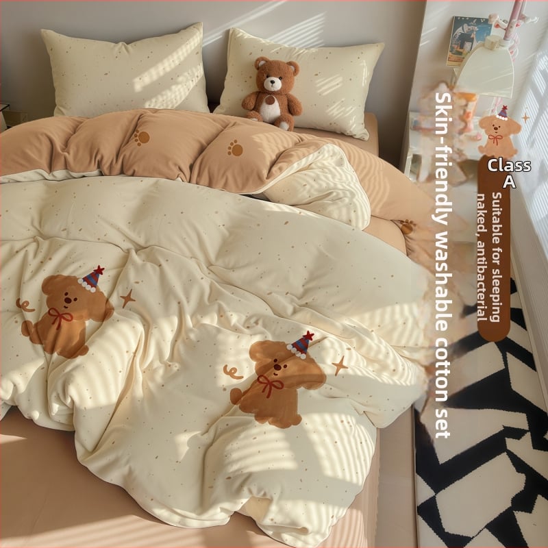 Sunny Day set lenjerie de pat, patru piese, poliester, desen animat, imprimare reactiva