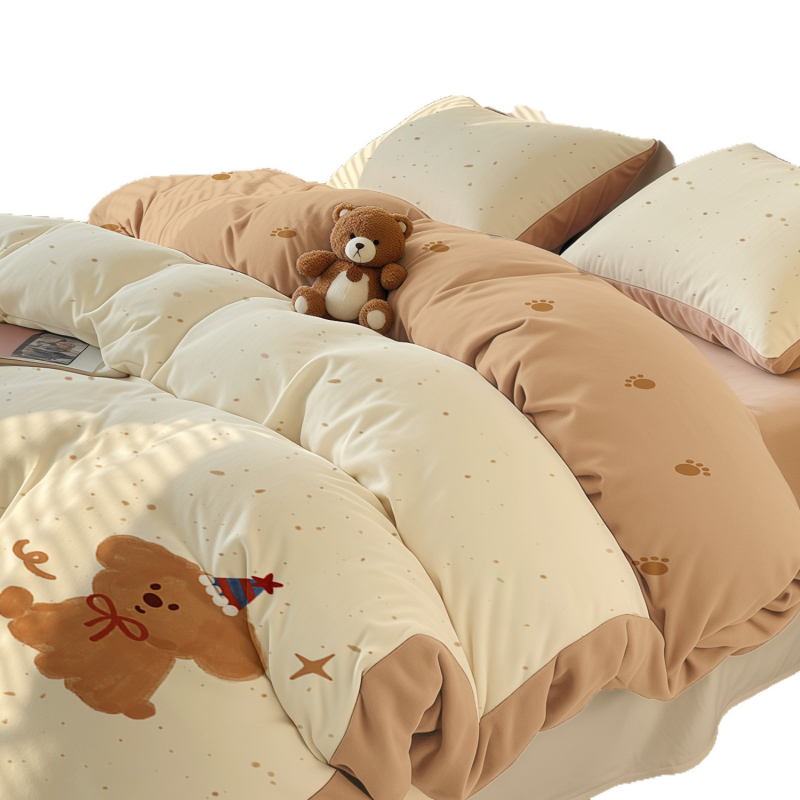 Sunny Day set lenjerie de pat, patru piese, poliester, desen animat, imprimare reactiva