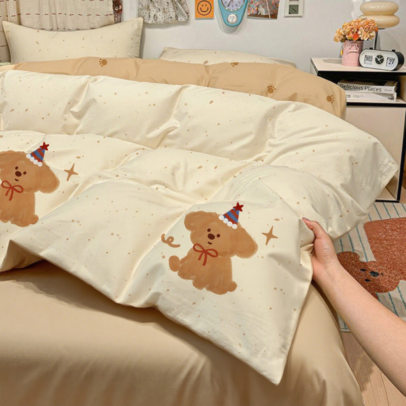 Sunny Day set lenjerie de pat, patru piese, poliester, desen animat, imprimare reactiva