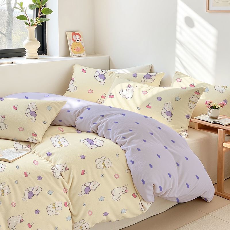 Sunny Day set lenjerie de pat, patru piese, poliester, desen animat, imprimare reactiva