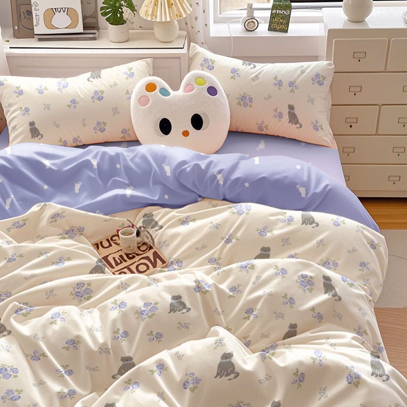 Sunny Day set lenjerie de pat, patru piese, poliester, desen animat, imprimare reactiva