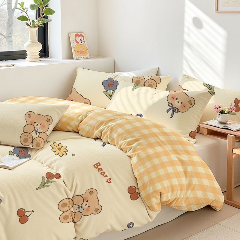 Sunny Day set lenjerie de pat, patru piese, poliester, desen animat, imprimare reactiva