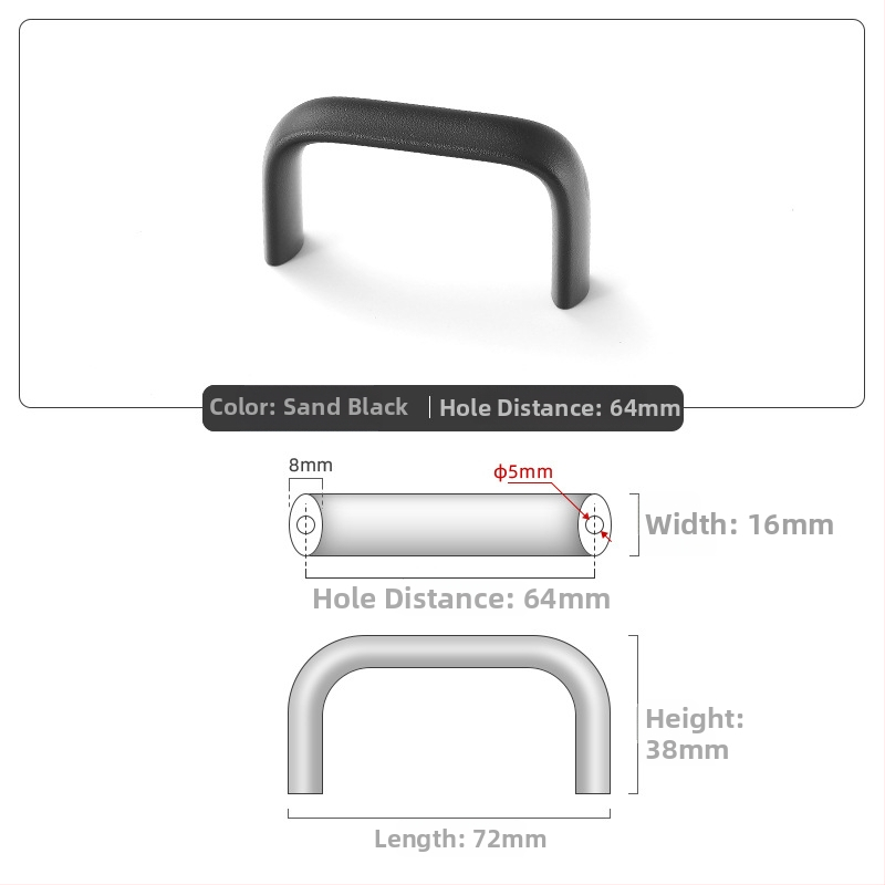 Овална алуминиева дръжка за шкаф, модел 162, East Wave, анодирано покритие, регулируемо разстояние между монтажните отвори