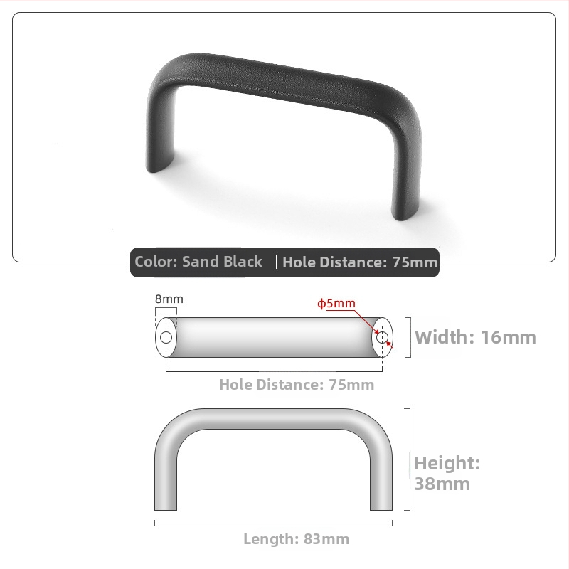 Овална алуминиева дръжка за шкаф, модел 162, East Wave, анодирано покритие, регулируемо разстояние между монтажните отвори