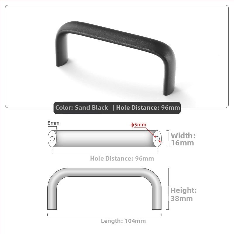 Овална алуминиева дръжка за шкаф, модел 162, East Wave, анодирано покритие, регулируемо разстояние между монтажните отвори