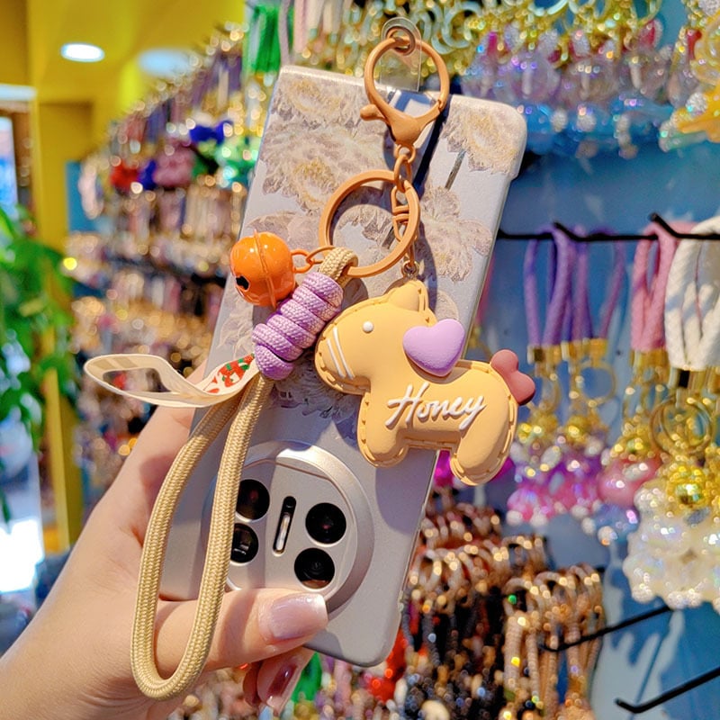 Privjesak od smole s ponijem u obliku srca, akrilni privjesak, za ključe automobila, dar