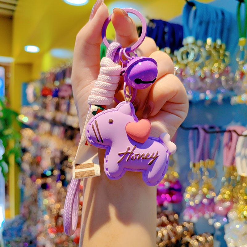 Privjesak od smole s ponijem u obliku srca, akrilni privjesak, za ključe automobila, dar