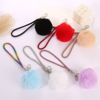 Plüss gömb kulcstartó, kulcstartó kiegészítő, anyaga plüss, egyedi csomagolás, modern minimalista stílus