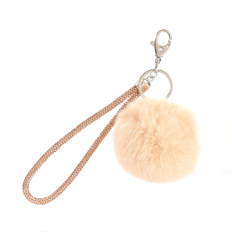 Plüss gömb kulcstartó, kulcstartó kiegészítő, anyaga plüss, egyedi csomagolás, modern minimalista stílus